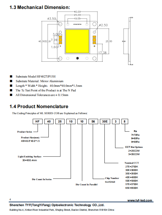 50W Chip LED COB For Outdoor Lighting